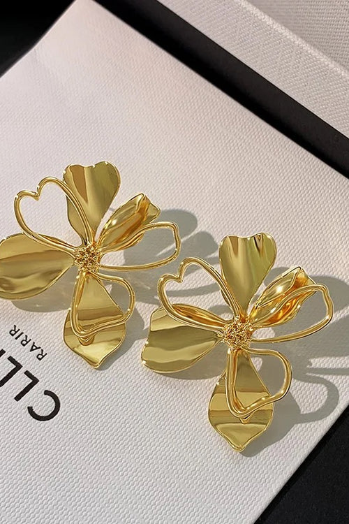 Charming Golden Flower Earrings