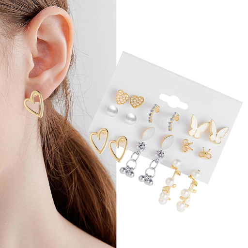 9 pair combo Mini Stud Set