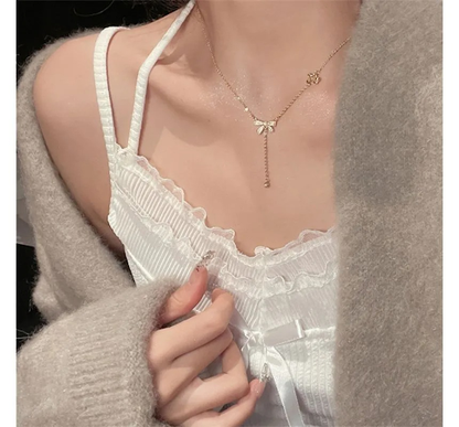 Bow Chain Drop Necklace