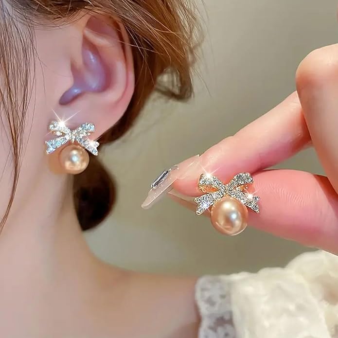 Pearl Bow Earrings