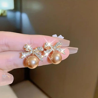 Pearl Bow Earrings