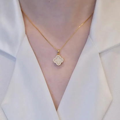 White Clover Pendant Necklace