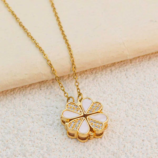 Magnetic Flower Gold Plated Necklace