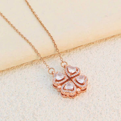 Magnetic Flower Rose Gold Plated Necklace