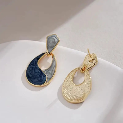 Oceanic Wave Enamel Drop Earrings