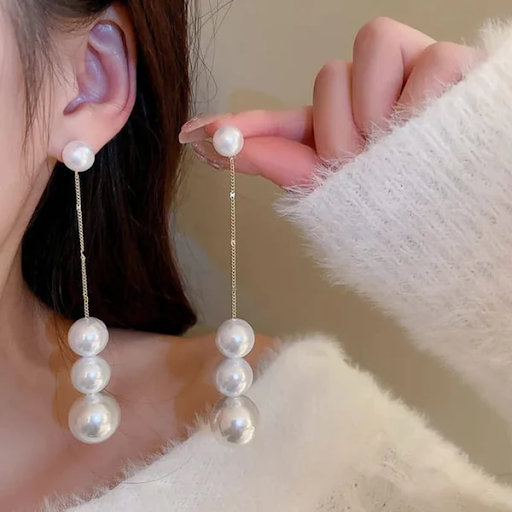 Pearl Chain Drop Earrings