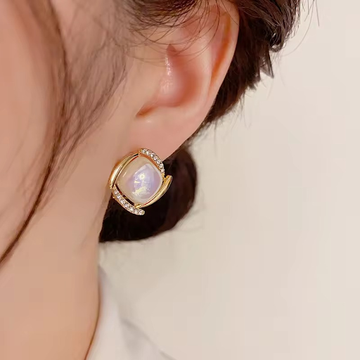 Pearl Diamond Stud Earrings