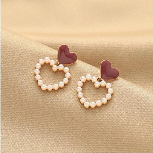 Pearl Heart Earrings