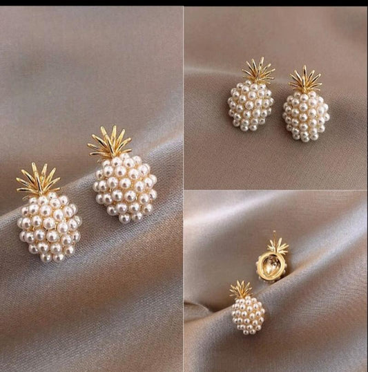 Pineapple Pearl Stud Earrings