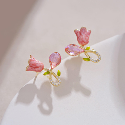 Pink Tulip Earrings