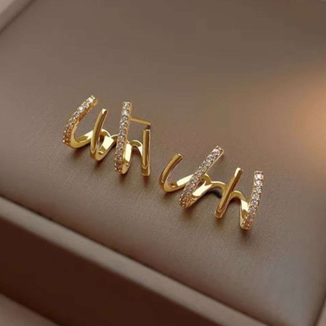 Script Elegance Gold Earrings