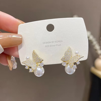 Pearl Butterfly Earrings