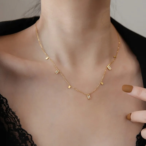 Golden Charm Bar Necklace