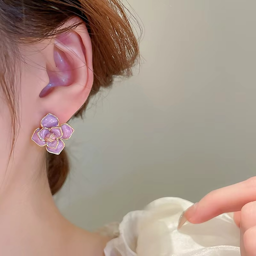 Lavender Flower Studs