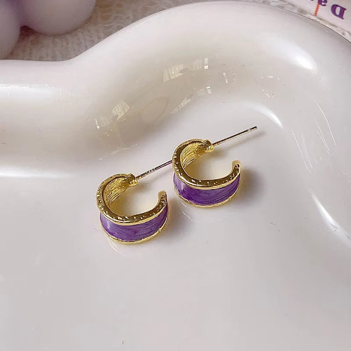 Mini Lavender Earrings