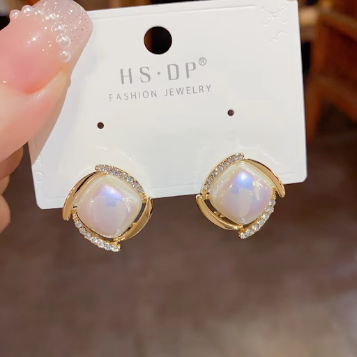 Pearl Diamond Stud Earrings