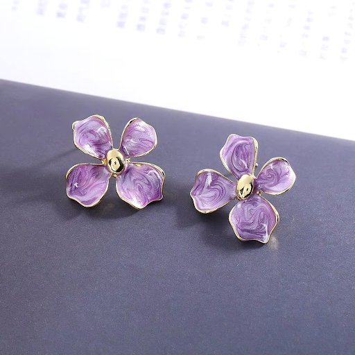 Lavender Floral Studs